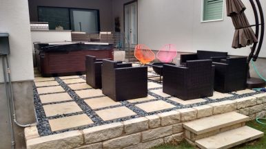 Contemporary patio installation in South Austin